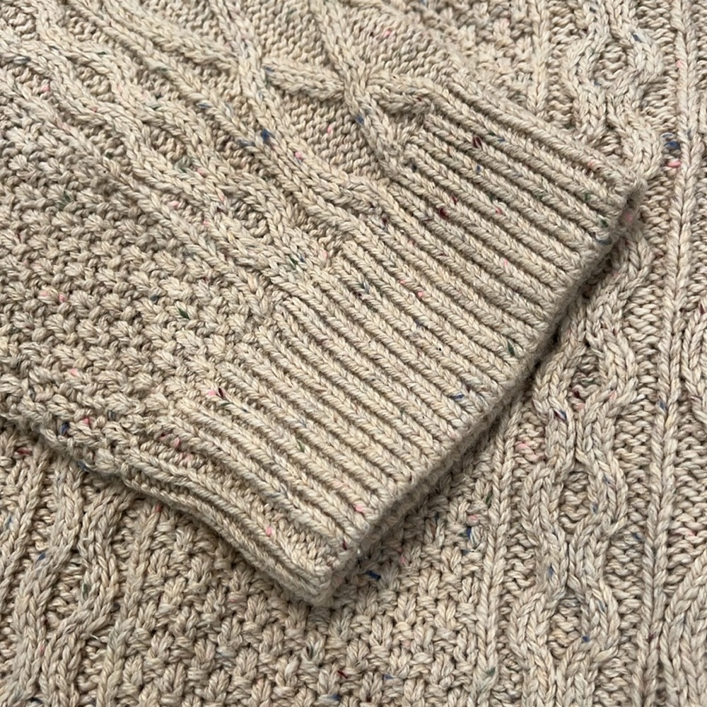 J. Crew Heather Khaki Donegal Cable Crewneck Sweater/NWT/XXL - Picture 6 of 10